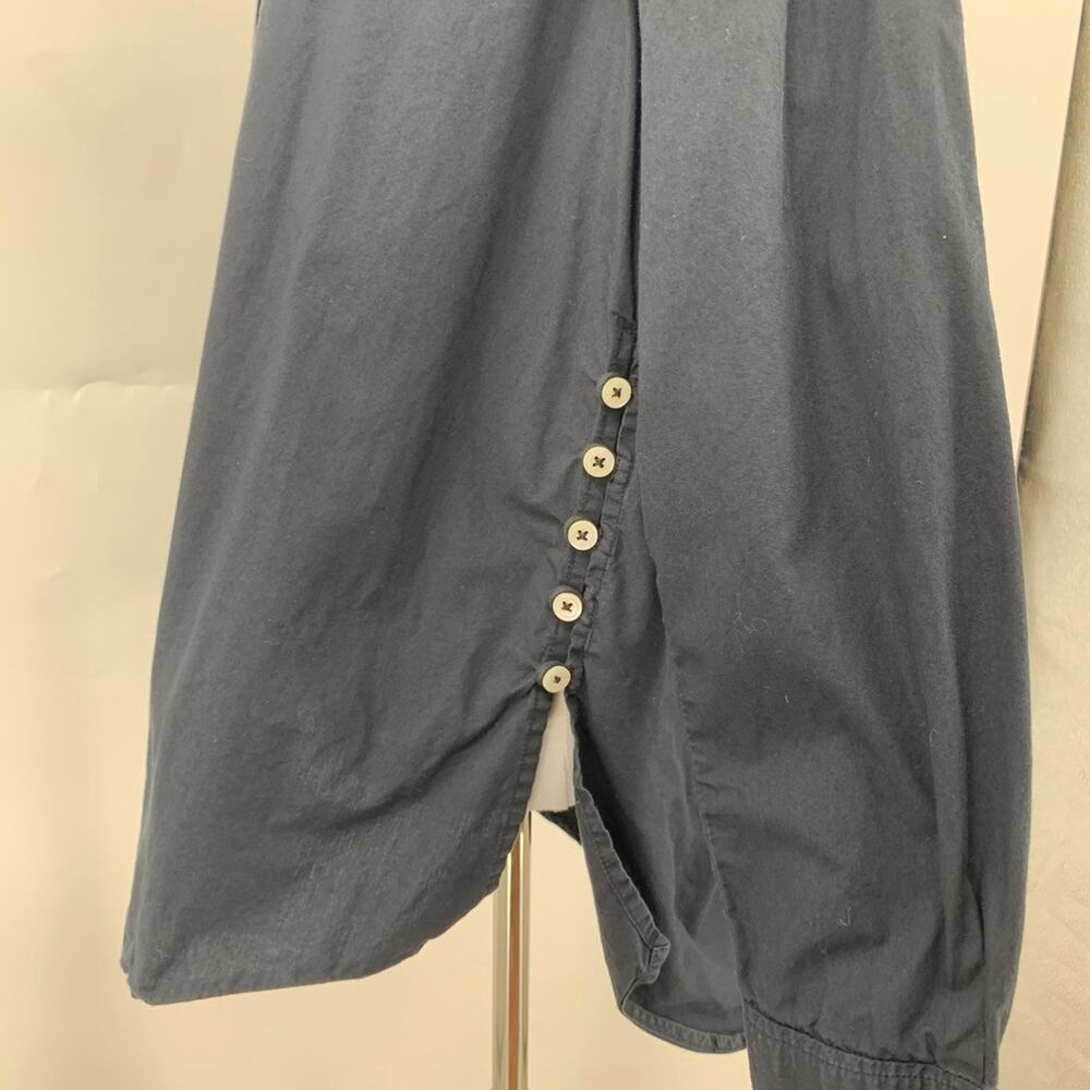 Anthropologie Shirt Women S Small Black Collared Popover Side Buttons Oversized - Picture 3 of 9